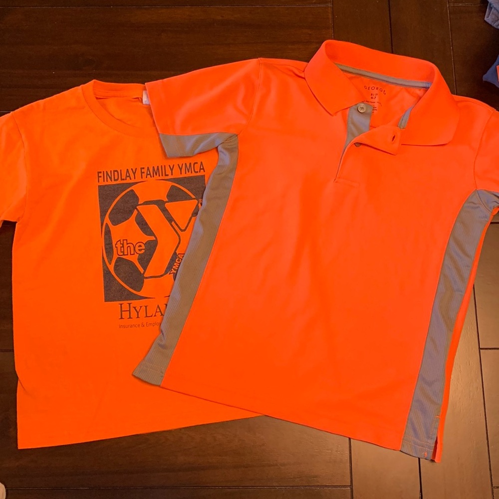 Boys Orange Shirts SM and 6-7